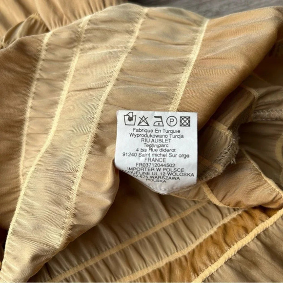 A&K Designs Tan Beige Smocked Button Down  Blouse - Picture 13 of 15